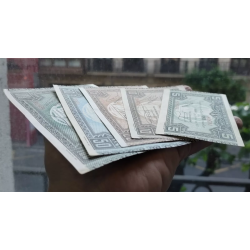 @ESPECTACULAR CONSERVACION@ EUSKADI 5+10+25+50+100 PESETAS 1937 BILBAO Juego de 5 BILLETES de EUZKADI 1936 GUERRA CIVIL R/7