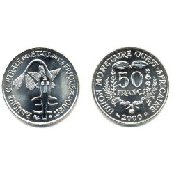 AFRICA DEL OESTE 100 FRANCOS 1980 PEZ KM.4 MONEDA DE NICKEL SC Banque Centrale des Etats de L'Afrique De L'Ouest