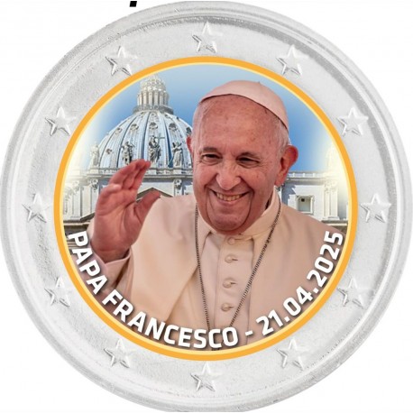 . 1 aaaaaaacoin @ENVÍO HOY@ VATICANO 2 EUROS 2025 PAPA FRANCISCO cápsula MUERTE el 21 de ABRIL @MONEDA CONMEMORATIVA NO OFICIAL@