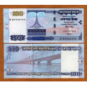 @ESCASO@ BANGLADESH 100 TAKA 2005 PUENTE ELÉCTRICO Pick 44 BILLETE SC @TODOS TIENEN AGUJEROS DE GRAPA@