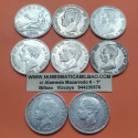 8 monedas x ESPAÑA 5 PESETAS 1870 1871 1875 1877 1885 1891 1892 1896 GOBIERNO PROVISIONAL a ALFONSO XIII DUROS PLATA 5,80 Onzas
