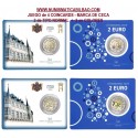 . 1 aaaaaaacoin @4 COINCARDS con MARCA DE CECA y COLORES Tirada 5.000@ LUXEMBURGO 2 EUROS 2025 SCHUMAN y TRONO