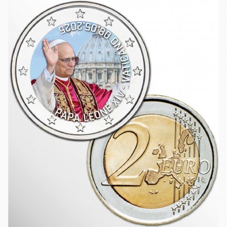 . 1 aaaaaaaacoin @ENVÍO 16/MAYO@ VATICANO 2 EUROS 2025 ELECCIÓN DEL PAPA LEON XIV @MONEDA CONMEMORATIVA NO OFICIAL@