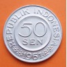 INDONESIA 50 SEN 1961 AGUILA y VALOR KM.14 MONEDA DE ALUMINO SC @RARA@