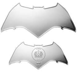. 1 aaaaacoin @FORMA DE MURCIELAGO@ SAMOA 5 DOLARES 2025 BATMAN DC Comics MONEDA DE PLATA OZ ONZA Batarang