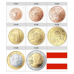 . @ENVÍO HOY@ AUSTRIA MONEDAS EURO 2025 SC 1+2+5+10+20+50 Centimos + 1 EURO + 2 EUROS 2025 TIRA SERIE Österreich