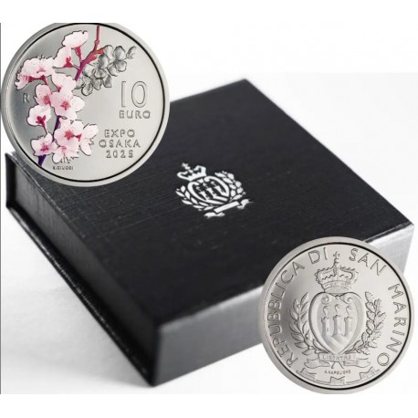 . 1 aaaaaaacoin @5.000 Tirada 16/MAYO Envío@ SAN MARINO 10 EUROS 2025 EXPO DE OSAKA MONEDA DE NICKEL + COLOR + ESTUCHE