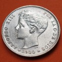 . @PRECIOSA@ ESPAÑA Rey ALFONSO XIII 1 PESETA 1900 * 19 00 SMV KM.706 MONEDA DE PLATA SC- Spain silver R/5
