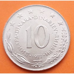YUGOSLAVIA 10 DINARA 1977 ESCUDO COMUNISTA y VALOR KM.62 MONEDA DE NICKEL SC- 10 Dinar Socialist Federal Republic