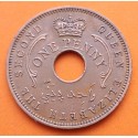Federation of NIGERIA 1 PENIQUE 1959 ESTRELLA DE 6 PUNTAS KM.2 MONEDA DE COBRE MBC+ British Africa 1 Penny copper