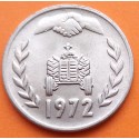 @Ceca de STTUTGART@ ARGELIA 1 DINAR 1972 TRACTOR - FAO KM.104.2 Tipo Letras gruesas MONEDA DE NIKEL SC- Algeria Algerie