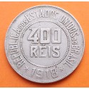 BRASIL 400 REIS 1918 ALEGORIA y VALOR KM.520 MONEDA DE NICKEL MBC República de los Estados Unidos do BRAZIL