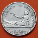 . @RARA@ ESPAÑA Gobierno Provisional 1 PESETA 1869 SNM DAMA SENTADA KM.652 MONEDA DE PLATA Spain R/1
