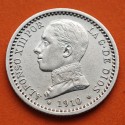 ESPAÑA Rey ALFONSO XIII 50 CENTIMOS 1910 * 1 0 PCV REY y ESCUDO KM.730 MONEDA DE PLATA EBC- Spain silver R/4