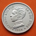 ESPAÑA Rey ALFONSO XIII 50 CENTIMOS 1904 * 1 0 PCV REY y ESCUDO KM.723 MONEDA DE PLATA EBC- Spain silver R/1