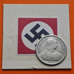 INDOCHINA 10 CENTIMOS 1945 DAMA y ESPIGAS Colonia de Francia KM.28.1 MONEDA DE ALUMINIO EBC- Época NAZI III REICH WWII Indochine