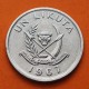 CONGO 1 LIKUTA 1967 LEON y LANZAS KM.8 MONEDA DE ALUMINIO MBC+ Banco Nacional