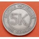 CONGO 5 MAKUTA 1967 DICTADOR MOBUTU y VALOR KM.9 MONEDA DE NICKEL MBC República Democrática