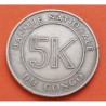 CONGO 5 MAKUTA 1967 DICTADOR MOBUTU y VALOR KM.9 MONEDA DE NICKEL MBC República Democrática