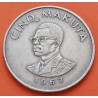 CONGO 5 MAKUTA 1967 DICTADOR MOBUTU y VALOR KM.9 MONEDA DE NICKEL MBC República Democrática