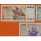 . @PVP NUEVOS 450€@ 5 Billetes x PORTUGAL 500 + 1000 + 2000 + 5000 + 10000 ESCUDOS 1996 y 1997 CARABELAS Pick 187/191 MBC-