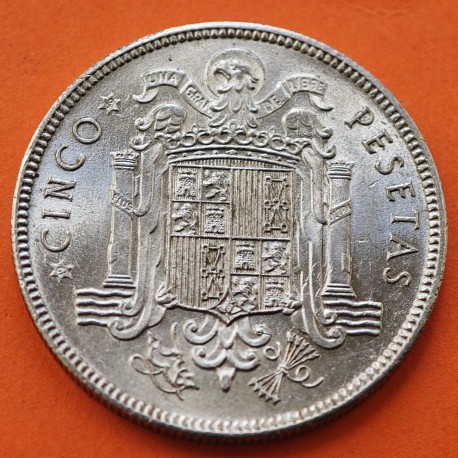ESPAÑA 5 PESETAS 1949 * 19 49 ESTADO ESPAÑOL FRANCO y AGUILA KM.778 MONEDA DE NICKEL @RARA@ R/2