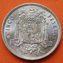 ESPAÑA 5 PESETAS 1949 * 19 49 ESTADO ESPAÑOL FRANCO y AGUILA KM.778 MONEDA DE NICKEL @RARA@ R/2