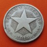 @ESCASA@ CUBA 40 CENTAVOS 1915 ESTRELLA PATRIA y LIBERTAD KM.14 MONEDA DE PLATA MUY CIRCULADA Caribe silver