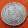 @ESCASA@ CUBA 40 CENTAVOS 1915 ESTRELLA PATRIA y LIBERTAD KM.14 MONEDA DE PLATA MUY CIRCULADA Caribe silver