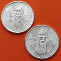. 2 monedas SC x MEXICO 100 PESOS 1977 + 1978 JOSE MORELOS KM.483.2 PLATA Habituales imperfecciones 0,92 ONZAS