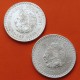 . 2 monedas x MEXICO 5 PESOS 1947 + 1948 INDIO CUAUHTEMOC KM.465 PLATA EBC- silver coin 1,75 ONZAS