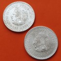 . 2 monedas x MEXICO 5 PESOS 1947 + 1948 INDIO CUAUHTEMOC KM.465 PLATA EBC- silver coin 1,75 ONZAS