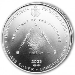 . 1 aacoin @ENVIO YA@ SERBIA 100 DINARA 2023 NIKOLA TESLA The Secret of The Universe ENERGY MONEDA DE PLATA ONZA OZ