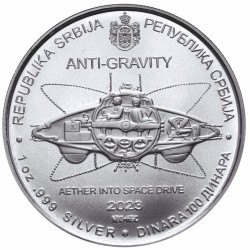 . 1 aacoin SERBIA 100 DINARA 2023 NIKOLA TESLA AVION ANTI-GRAVITY MONEDA DE PLATA silver OZ Srbija Republika ONZA