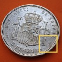 @RARA@ ESPAÑA 5 PESETAS 1893 * 18 9- PGV REY ALFONSO XIII KM.700 MONEDA DE PLATA (DURO) Spain silver R/4