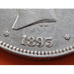 @RARA@ ESPAÑA 5 PESETAS 1893 * 18 93 PGV REY ALFONSO XIII KM.700 MONEDA DE PLATA (DURO) Spain silver R/4