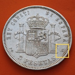 @RARA@ ESPAÑA 5 PESETAS 1893 * 18 93 PGV REY ALFONSO XIII KM.700 MONEDA DE PLATA (DURO) Spain silver R/4