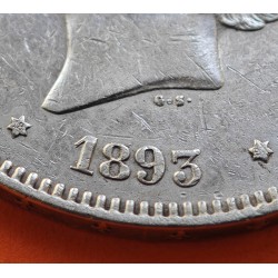 @RARA@ ESPAÑA 5 PESETAS 1893 * 18 93 PGV REY ALFONSO XIII KM.700 MONEDA DE PLATA (DURO) Spain silver R/4