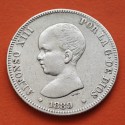 @RARA@ ESPAÑA Rey ALFONSO XIII 2 PESETAS 1889 * 18/89 MPM tipo PELON KM.692 MONEDA DE PLATA MBC- Spain silver R/4
