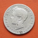 ESPAÑA Rey ALFONSO XIII 50 CENTIMOS 1896 * -/- PGV Tipo TUPE KM.705 MONEDA DE PLATA @RARA@ MUY CIRCULADA R/4