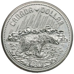 CANADA 1 DOLAR 1980 OSO POLAR KM.128 MONEDA DE PLATA PROOFLIKE $1 Dollar silver Polar Bear