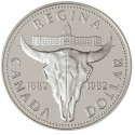 CANADA 1 DOLAR 1982 CABEZA DE BUFFALO REGINA ISABEL II KM.133 MONEDA DE PLATA PROOFLIKE silver 1 Dollar