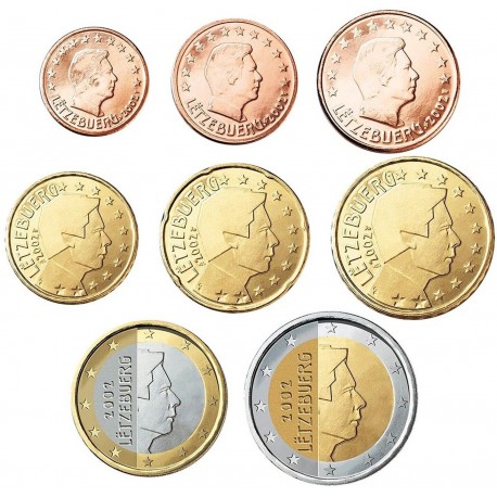 . @ENVIO HOY@ LUXEMBURGO MONEDAS EURO 2025 SC 1+2+5+10+20+50 Centimos + 1 EURO + 2 EUROS 2025 SERIE TIRA Luxembourg