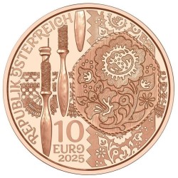 . 1 aaaaaacoin AUSTRIA 10 EUROS 2025 LINO DIRNDL Serie TRAJES TRADICIONALES 1ª MONEDA DE COBRE SC