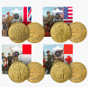 . 1 aaaaaacoin @BLISTER@ FRANCIA 1/4 EURO 2025 DÍA DE LA VICTORIA - SOLDADOS V-E DAY 2ª Guerra Mundial 4 MONEDAS LATON