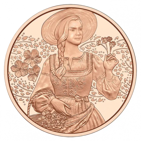 . 1 aaaaaacoin AUSTRIA 10 EUROS 2025 LINO DIRNDL Serie TRAJES TRADICIONALES 1ª MONEDA DE COBRE SC