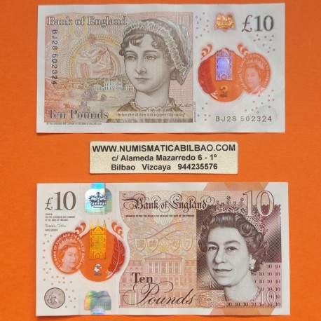 . @ÚLTIMO BILLETE de ISABEL II@ INGLATERRA 10 LIBRAS 2020 SIR WINSTON CHURCHILL Pick 395 @NUEVO + DOBLECES@