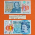. @ÚLTIMO BILLETE de ISABEL II@ INGLATERRA 5 LIBRAS 2018 SIR WINSTON CHURCHILL Pick 394 @NUEVO + DOBLECES@