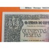 ESPAÑA 500 PESETAS 21 de OCTUBRE de 1940 ENTIERRO del CONDE ORGAZ Serie 1758082 @RARO BILLETE@ EBC