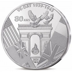 . 1 aaaaaacoin @Tirada 10.000@ FRANCIA 10 EUROS 2025 DÍA DE LA VICTORIA - V-E DAY 2ª Guerra Mundial MONEDA DE PLATA Blister